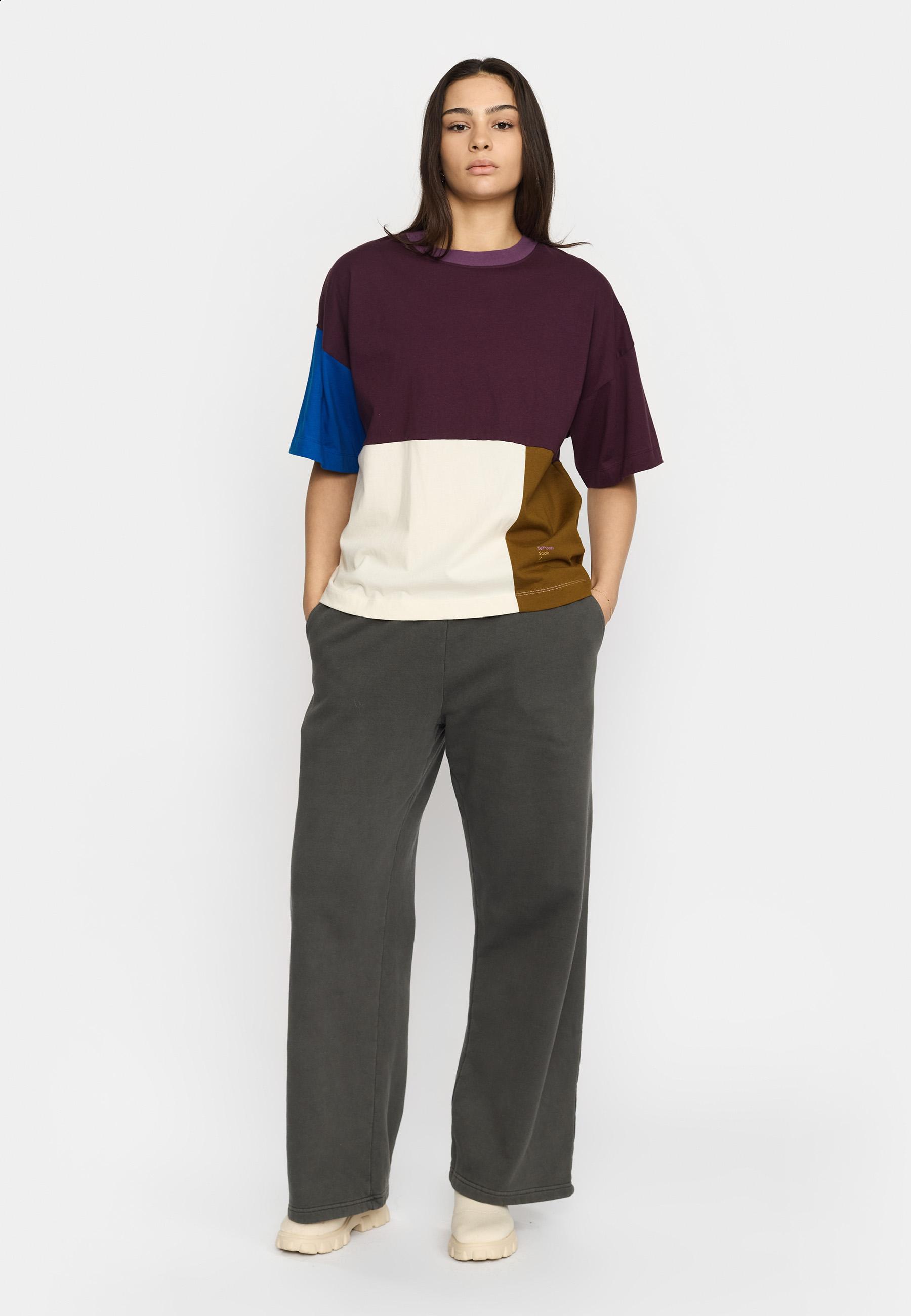 Selfhood Oversized T-Shirt Burgundy Damen Colorblocking burgunder